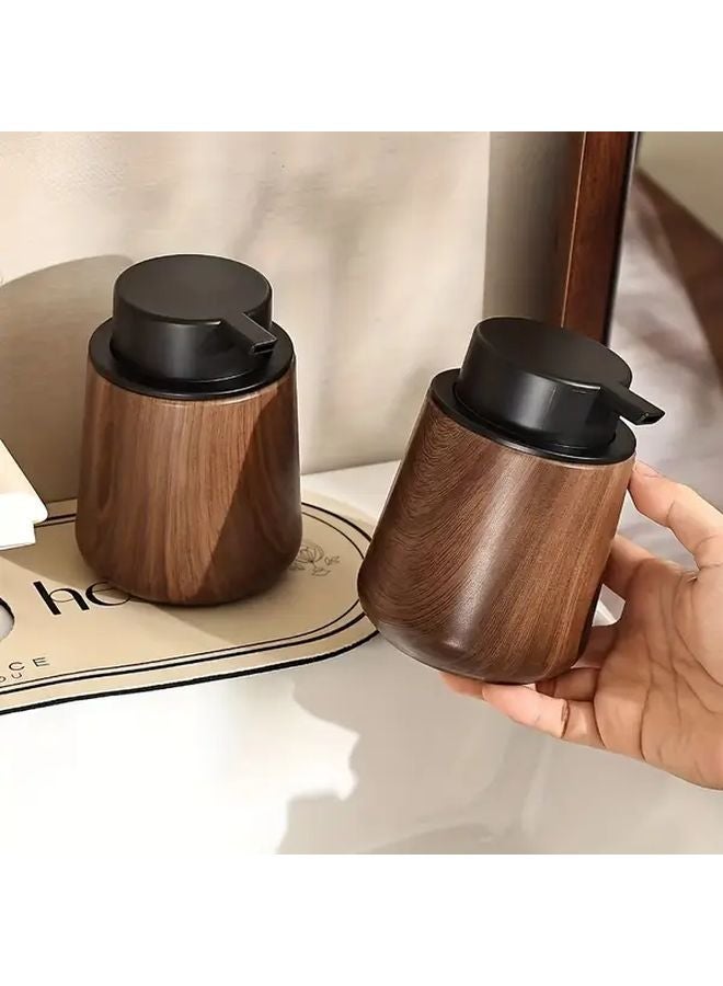 Walnut Color Foam Soap Dispenser 2 Pcs Bathroom Hand Sanitizer Bottle Home Decor Gift - Image 2
