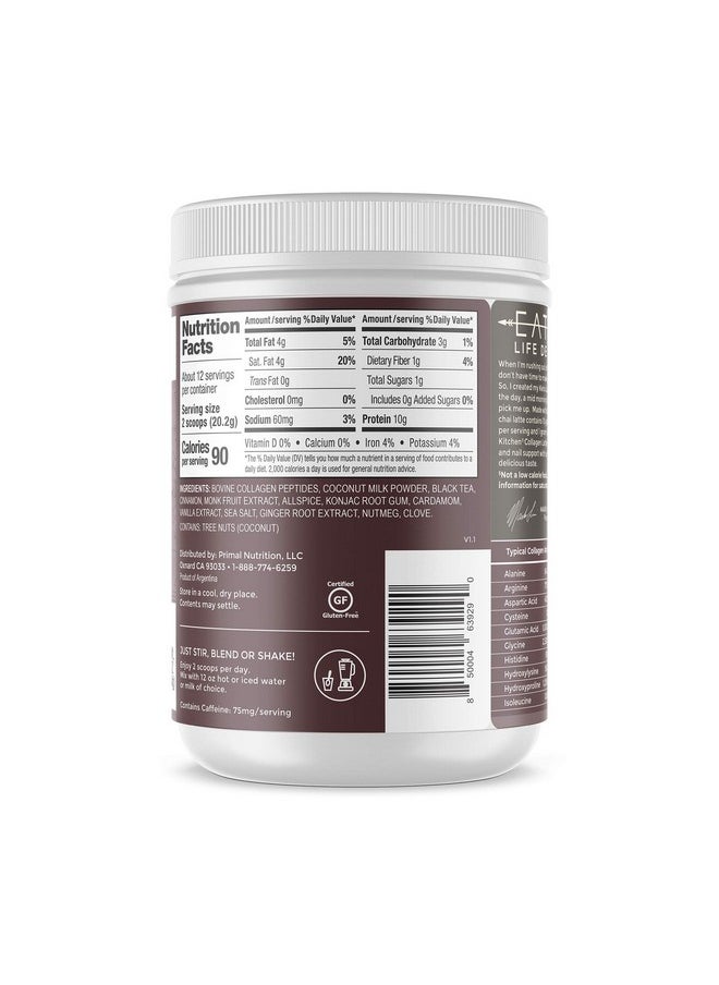 Primal Kitchen - Collagen Keto Latte Powder Chai Tea Collagen Peptide Drink Mix 8.55 Ounces - Image 1