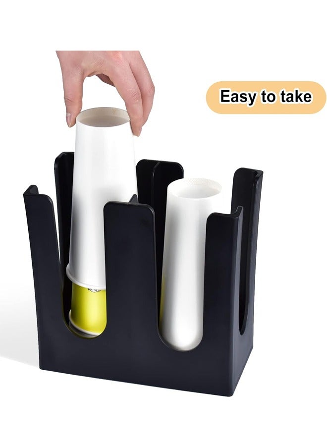 Cup Holder Lid Dispenser Organizer High Quality Cup and Lid Organizer Plastic Cup Holder for Coffee Shop Party Office Kitchen Disposable Cup Holder with 4 Compartments - Image 5