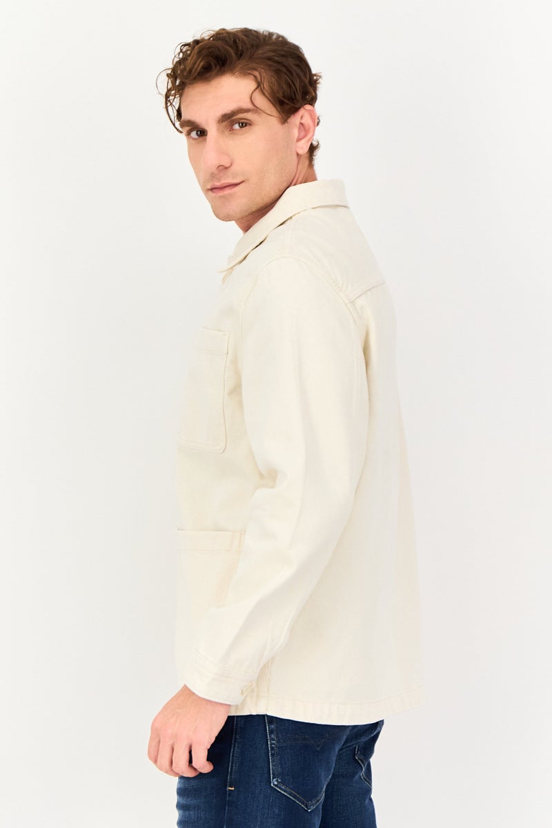 Celio جاكيت جينز طويل الأكمام للرجال، بيج - Image 2