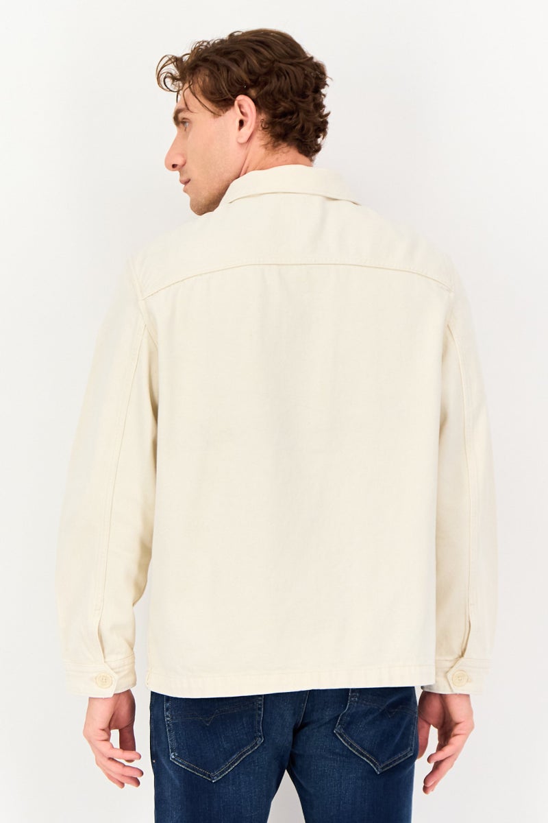 Celio جاكيت جينز طويل الأكمام للرجال، بيج - Image 3