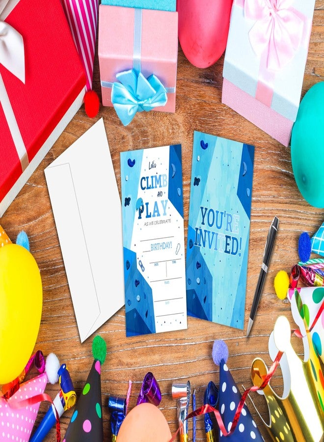 Zmyollo Let's Climb and Play Birthday Invitations with Envelopes - 20PCS Rock Climbing Birthday Party Invitations for Boys and Girls - Climbing Birthday Party Supplies Decorations -17 - Image 3