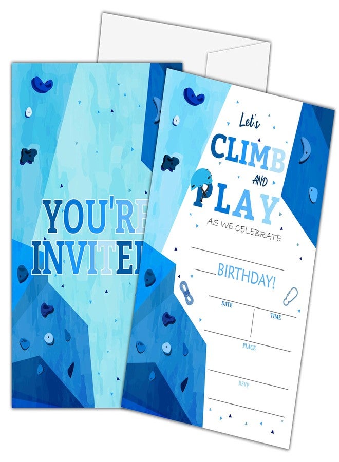 Zmyollo Let's Climb and Play Birthday Invitations with Envelopes - 20PCS Rock Climbing Birthday Party Invitations for Boys and Girls - Climbing Birthday Party Supplies Decorations -17 - Image 2