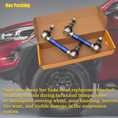 JS SUPER WORK Front Stabilizer Bar Link Kit Fit for T0Y0TA FJ CRUISER/FORTUNER/HILUX/LAND CRUISER PRADO 150 120, Adjustable Sway Bar Link, - Image 5