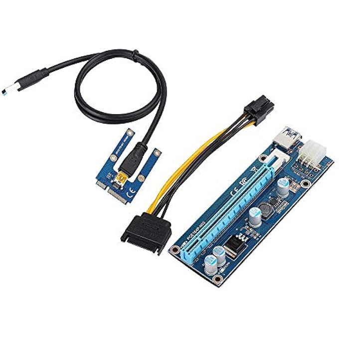 rayihni MINI PCI-E TO PCI EXPRESS16X EXTENDER RISER ADAPTER WITH SATA POWER CORD FOR VIDEO CARD MINING, COMPATIBLE FOR WINDOWS OS, LINUX - Image 1