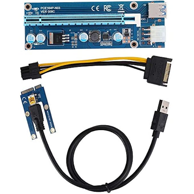 rayihni MINI PCI-E TO PCI EXPRESS16X EXTENDER RISER ADAPTER WITH SATA POWER CORD FOR VIDEO CARD MINING, COMPATIBLE FOR WINDOWS OS, LINUX - Image 3