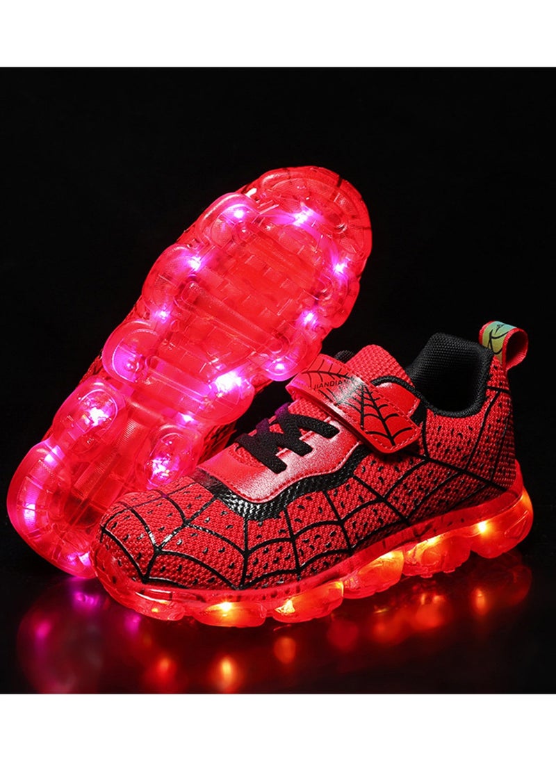 FASHION Walking Shoes LED Lights Shoes Light Up Boys And Girls Children USB Charge Red - Image 1