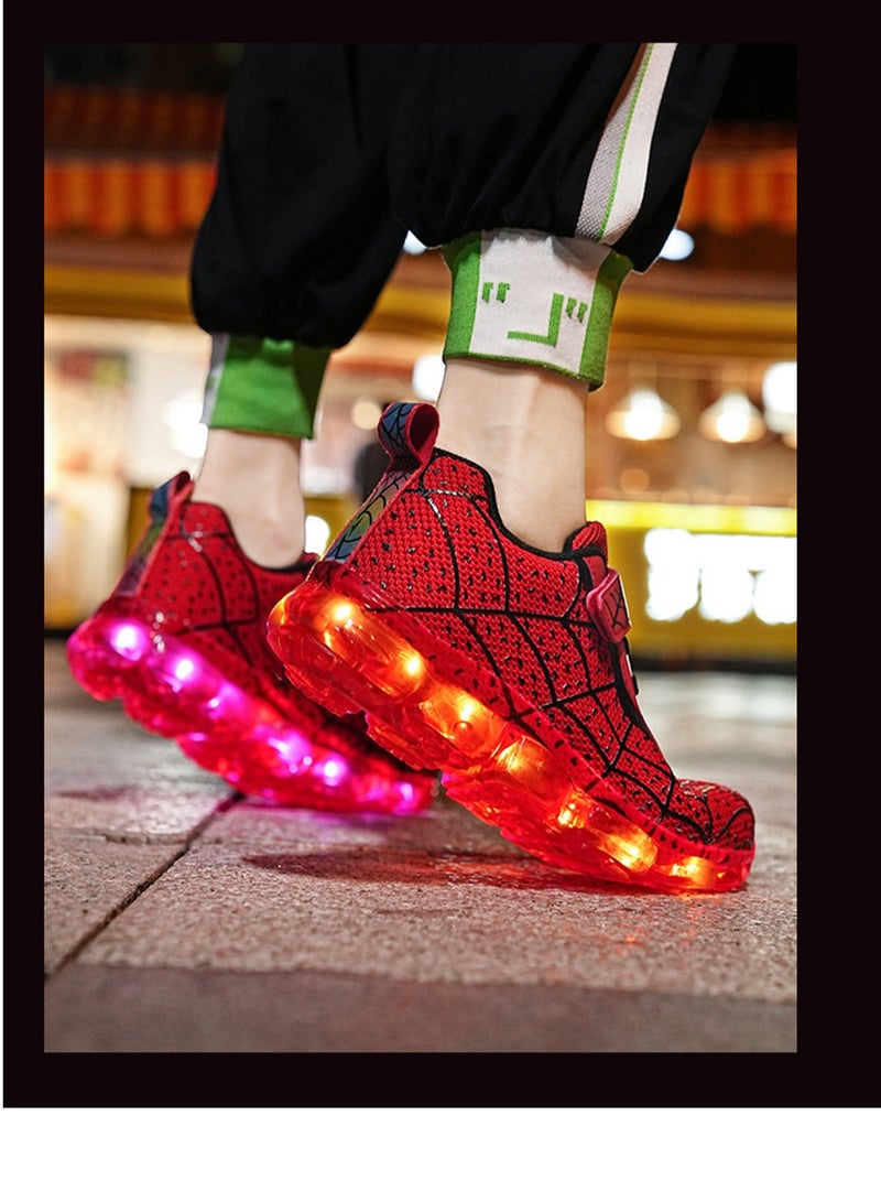FASHION Walking Shoes LED Lights Shoes Light Up Boys And Girls Children USB Charge Red - Image 3