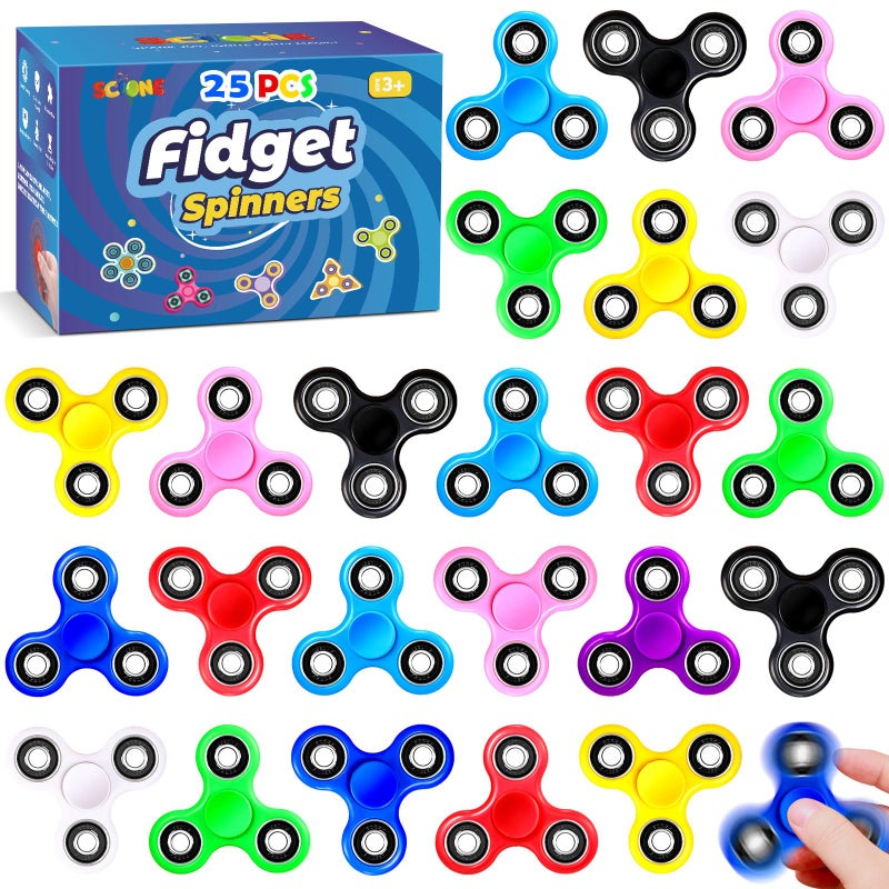 SCIONE Fidget Spinners 25 Pack Birthday Party Gifts for Adults Kids Treasure Box Toys for Classroom Prizes Party Favors for Kids Stress Anxiety ADHD Relief Fidgets Toy Finger Hand Spinner - Image 4