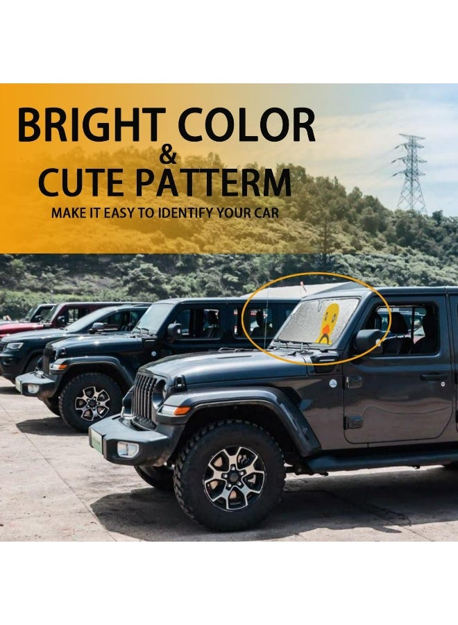 Oasisgalore Universal Windshield Sun Shade for Jeep Wrangler TJ/JK/JL & Gladiator JT (2/4 Door)Accessories - Heat Reflective Sunshade Cover - Image 3