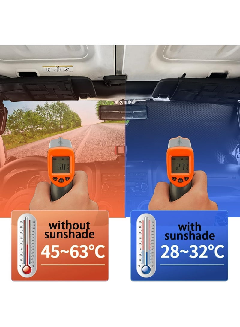 Oasisgalore Universal Windshield Sun Shade for Jeep Wrangler TJ/JK/JL & Gladiator JT (2/4 Door)Accessories - Heat Reflective Sunshade Cover - Image 4