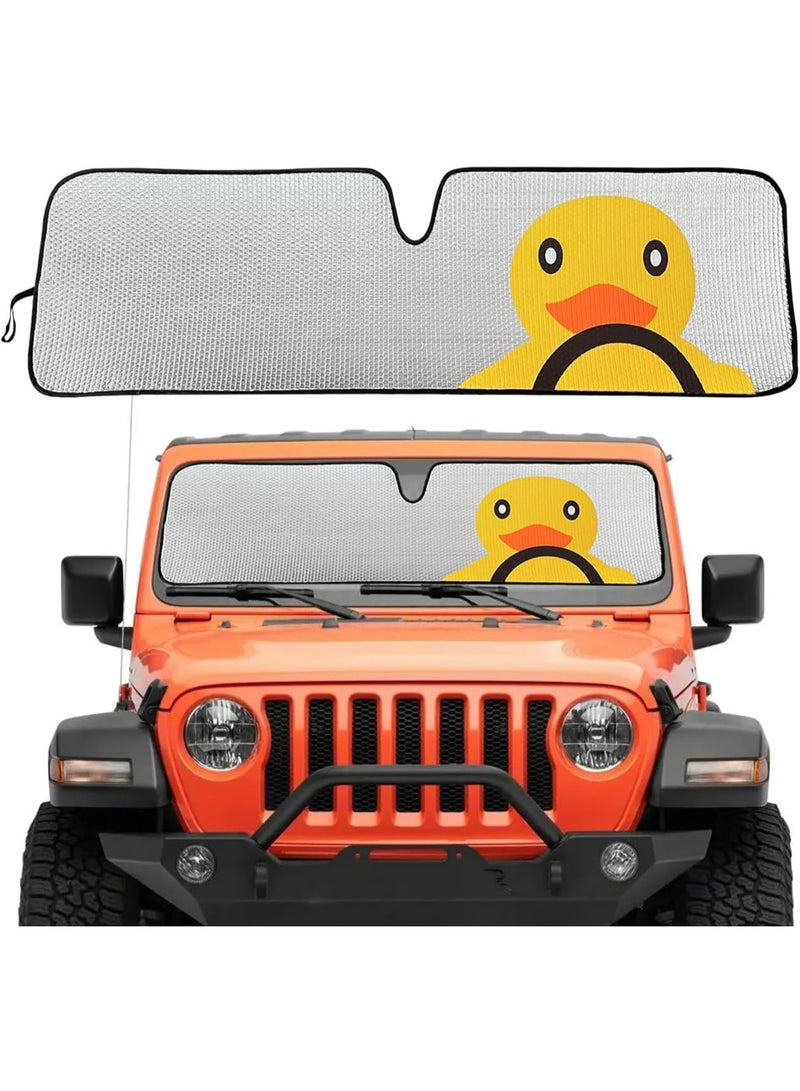 Oasisgalore Universal Windshield Sun Shade for Jeep Wrangler TJ/JK/JL & Gladiator JT (2/4 Door)Accessories - Heat Reflective Sunshade Cover - Image 1