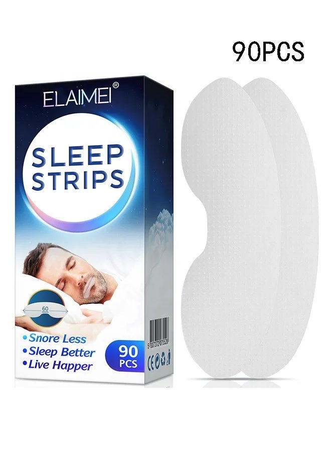 Elaimei Sleep Strips for Mouth Breathing - 90PCS Anti-Snoring Tape with Breathing Vent, Medical-Grade Adhesive for Better Sleep - Image 1