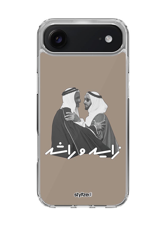 Stylizedd for iPhone Air Case [Compatible with MagSafe] Slim Magnetic cover Clear Phone Case - Sheikh Zayed And Sheikh Rashid, Warm Grey - Image 1