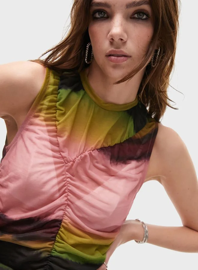 TOPSHOP Sleeveless Ruched Top