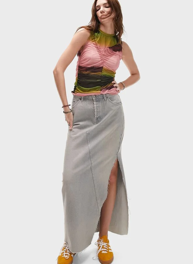 TOPSHOP Sleeveless Ruched Top
