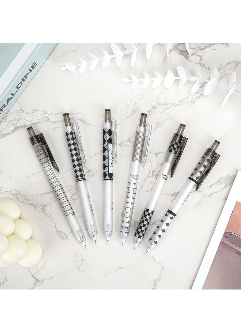 SYOSI Gel Ink Pens Quick Dry Ink Pens Retractable Black 0.5mm Pens, Gel Ink Pens Fine Point Smooth Writing Pens, Sketching Aesthetic Cute Pen for School Home Office Supplies (6 Pieces) - Image 3