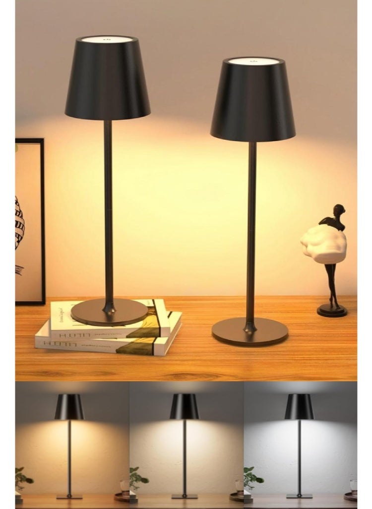 XiuWoo Bedside Table Lamp, Modern Desk Lamp, LED Night Light with 3 Colors for Bedroom, Restaurant, Bar, Outdoor, Camping (1pcs) - Image 1