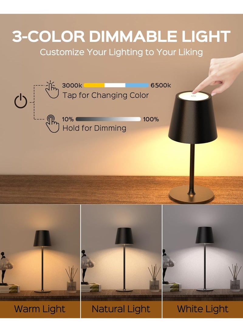 XiuWoo Bedside Table Lamp, Modern Desk Lamp, LED Night Light with 3 Colors for Bedroom, Restaurant, Bar, Outdoor, Camping (1pcs) - Image 3