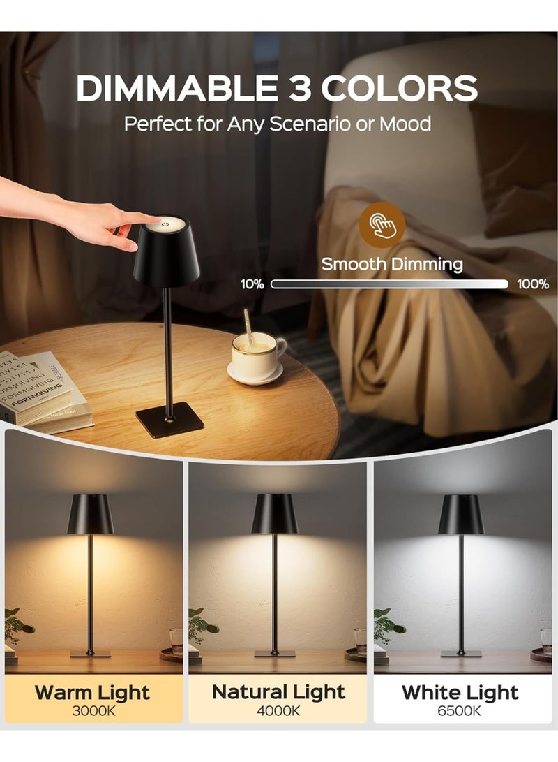 XiuWoo Bedside Table Lamp, Modern Desk Lamp, LED Night Light with 3 Colors for Bedroom, Restaurant, Bar, Outdoor, Camping (1pcs) - Image 5