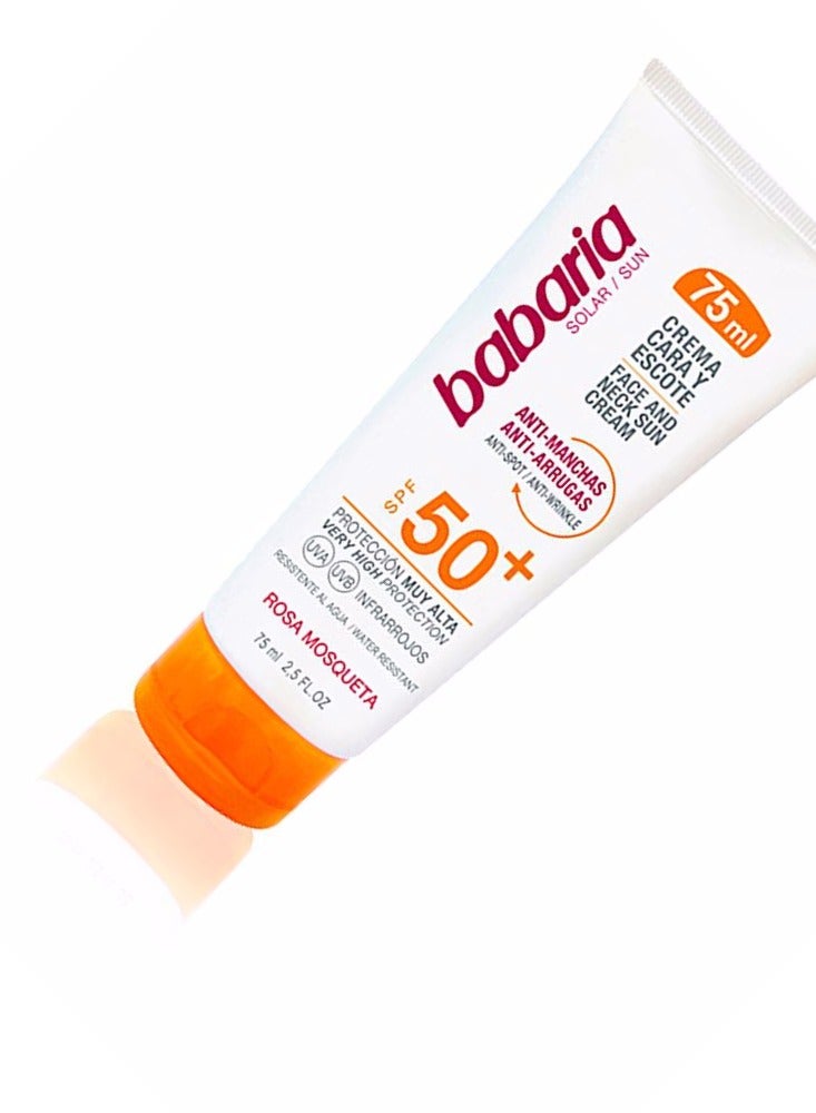 Babaria Sun Face and Neck Sun Cream SPF50+ 75ml - Image 3