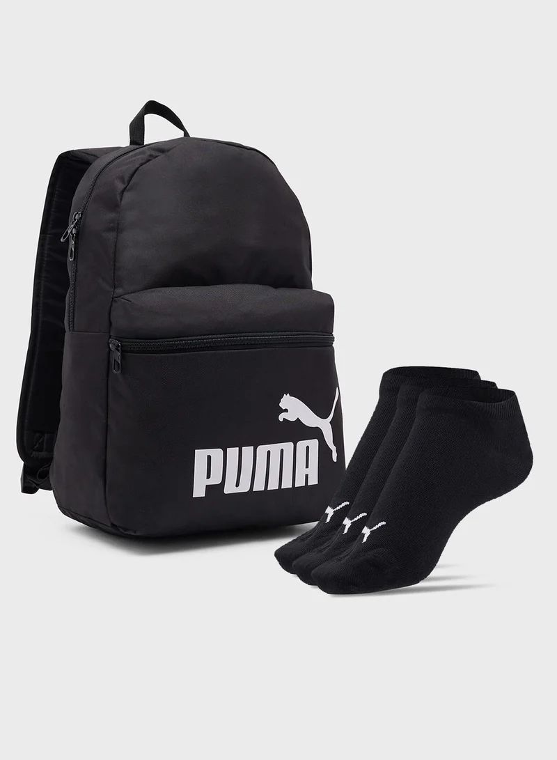 PUMA Phase Backpack with 3 pack Crew sock