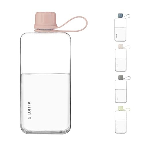 ALLKELR Portable Flat Water Bottle,BPA Free Reusable Tritan Plastic Travel Water Bottle Cup,Lightweight Leakproof Slim Water Bottles Fits Purse,Backpacking,Hiking (Pink, 13.5 oz) - Image 3