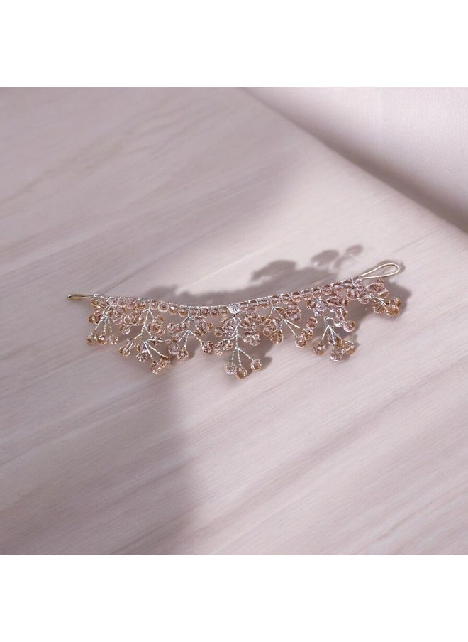 VITALOGY - Hair Accessories For Women Wedding | Tiara Hair Pins For Girls | Juda Bun Accessories | Artificial Flowers For Hair | Hairstyle Decoration Pearl Floral Bride Clips - Silver White (Style 10)  - Image 1