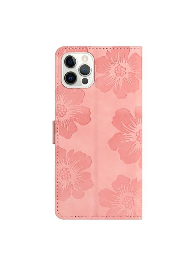 S-TOP Case For iPhone 13 Pro Max Flower Embossing Pattern Leather Phone Case - Image 3