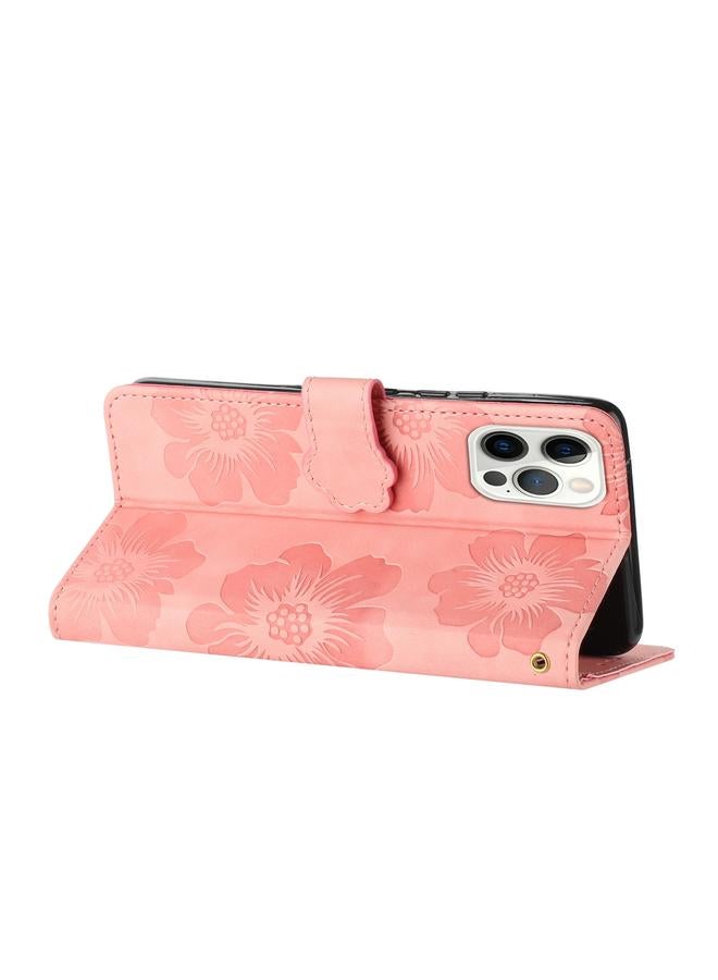 S-TOP Case For iPhone 13 Pro Max Flower Embossing Pattern Leather Phone Case - Image 5