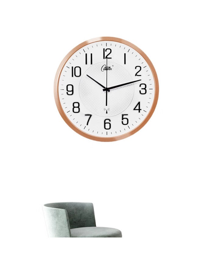 Compas (Compas) Wall Clock Radio-Controlled Clock Living Room Clock Smart Automatic Timekeeping Radio-Controlled Clock C6891 Flash Gold 34.6Cm - Image 1