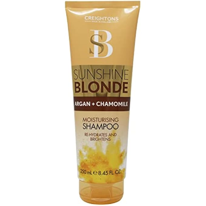 CREIGHTONS SUNSHINE BLONDE EXTRA MOISTURISING SHAMPOO (250ML) - WITH ARGAN & CHAMOMILE. REHYDRATES, BRIGHTENS & ENHANCES NATURAL & COLOUR TREATED BLONDES. - Image 1