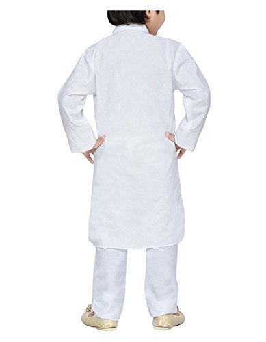 Royal Kurta Royal 100% Cotton Kurta Pyjama Set For Kids (White) - Image 2