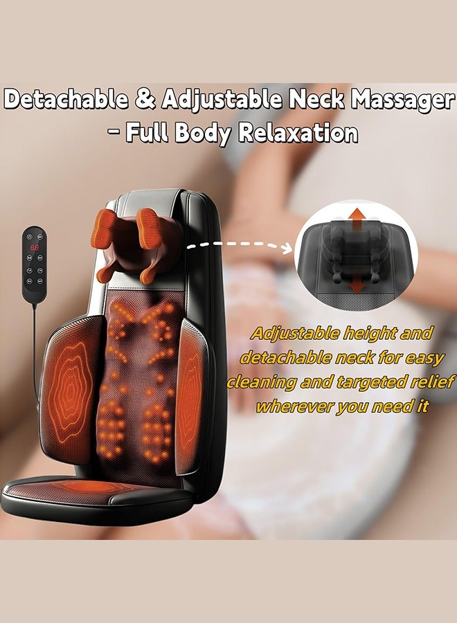 XiuWoo Shiatsu Neck Back Massager with Heat Rolling Electric Back Massagers Chair Pad for Office Car, Home Seat use Adjustable Intensity Full Body Massage Gifts for Dad Mom Women Men,Black  - Image 4