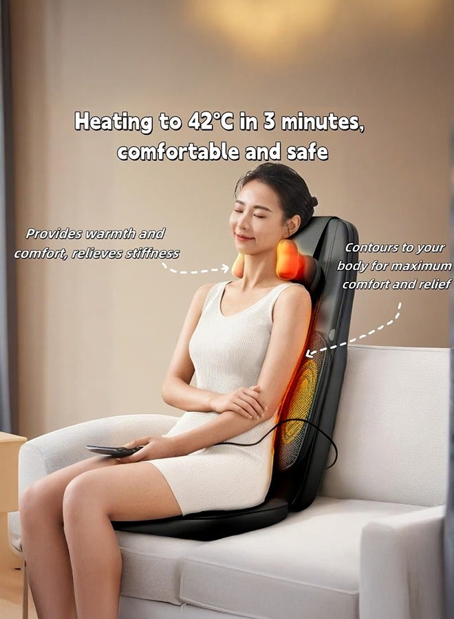 XiuWoo Shiatsu Neck Back Massager with Heat Rolling Electric Back Massagers Chair Pad for Office Car, Home Seat use Adjustable Intensity Full Body Massage Gifts for Dad Mom Women Men,Black  - Image 5