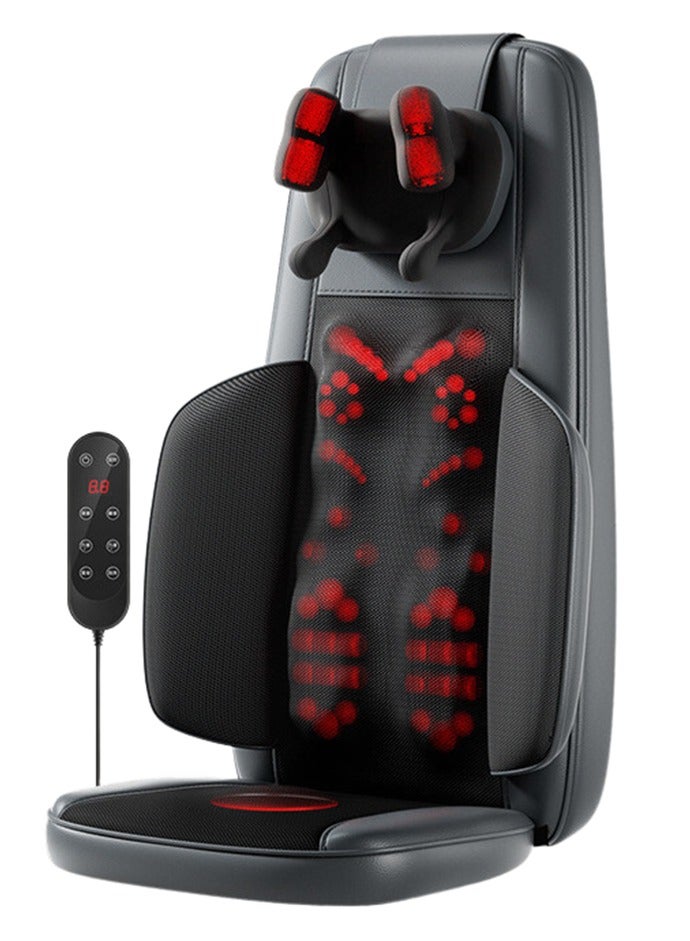 XiuWoo Shiatsu Neck Back Massager with Heat Rolling Electric Back Massagers Chair Pad for Office Car, Home Seat use Adjustable Intensity Full Body Massage Gifts for Dad Mom Women Men,Black  - Image 1