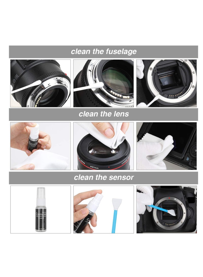 كاست ويف مجموعة تنظيف الكاميرات والإلكترونيات متعددة الأغراض مع منفاخ هواء دقيق وقطعة قماش من الألياف الدقيقة وفرشاة تنظيف العدسات مناسبة للكاميرات والهواتف الذكية وأجهزة الكمبيوتر المحمولة - Image 2