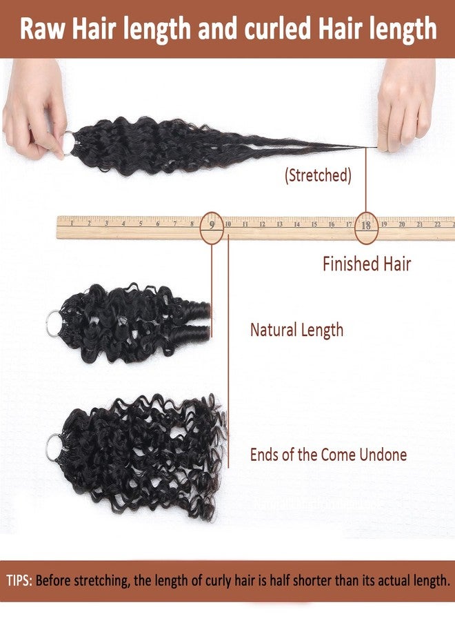 ShowCoco Feather Crochet Human Hair 22 Inch Pre Separated Miracle Knots Hair Burmese Curly Human Crochet Hair for Black Women 40 Strands 50g Invisible Miracle Knots Crochet Human Hair Extensions Black - Image 5