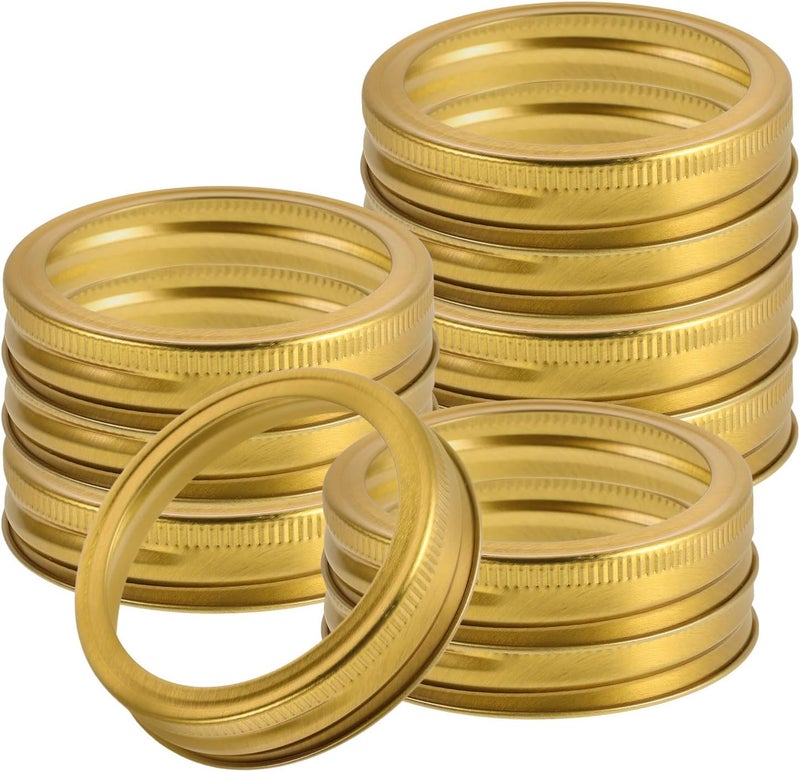 24pcs 70mm Wide Mouth Mason Jar Lids and Stainless Steel Canning Rings Replacement Set for Home Preserving and Food Storage - Image 1