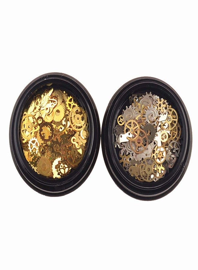 Tebatu Jewelry Accessories,Mini Mixed Steampunk Cogs Gear Clock Charm UV Frame Resin Jewelry Fillings 2 Box - Image 1
