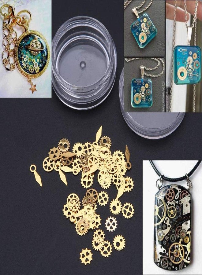 Tebatu Jewelry Accessories,Mini Mixed Steampunk Cogs Gear Clock Charm UV Frame Resin Jewelry Fillings 2 Box - Image 3