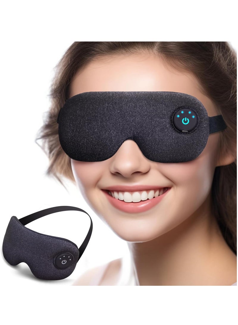XiuWoo USB Rechargeable Cordless Electric Sleep Eye mask, Soft Heating Eye Pad, Warm Eye Compress with Battery Indicators for Dry Eyes - Image 1