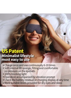 XiuWoo USB Rechargeable Cordless Electric Sleep Eye mask, Soft Heating Eye Pad, Warm Eye Compress with Battery Indicators for Dry Eyes  - Image 4