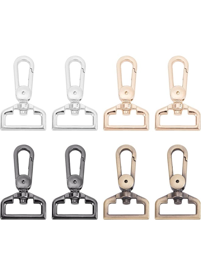 8 Pcs 4 Colors 1.2 Inch Push Gate Trigger Snap Lanyard Hooks Metal D Ring Swivel Lobster Claw Clasp for Purse Straps Bags Belting Key Ring DIY Craft Making  - Image 1