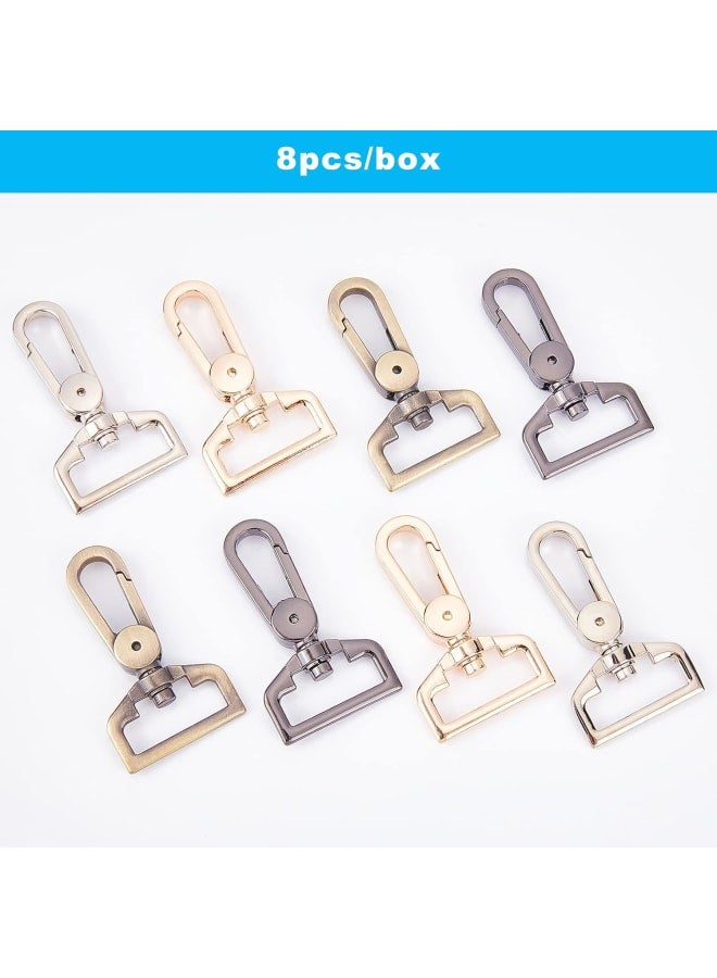 8 Pcs 4 Colors 1.2 Inch Push Gate Trigger Snap Lanyard Hooks Metal D Ring Swivel Lobster Claw Clasp for Purse Straps Bags Belting Key Ring DIY Craft Making  - Image 5