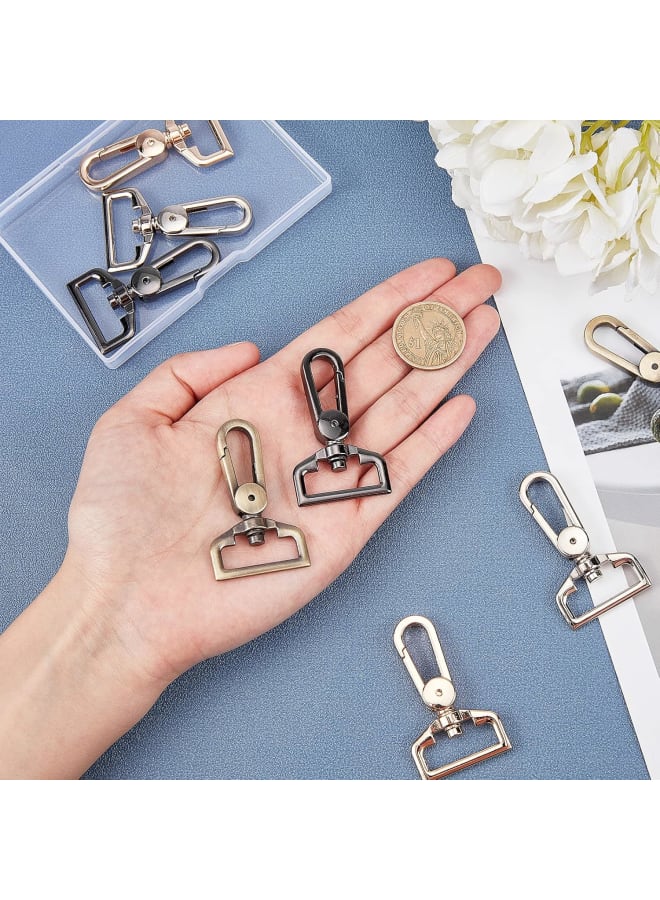 8 Pcs 4 Colors 1.2 Inch Push Gate Trigger Snap Lanyard Hooks Metal D Ring Swivel Lobster Claw Clasp for Purse Straps Bags Belting Key Ring DIY Craft Making  - Image 3