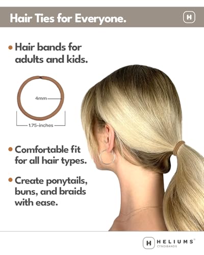 Cyndibands Elastic Hair Ties – Copper Orange - No Damage 4mm Ponytail Holders for Women & Kids, 24-Pack Hair Elastics in Neutral Colors - Image 2