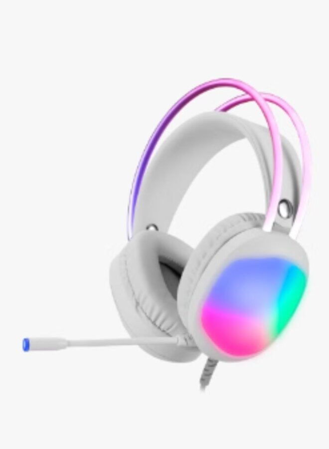 K Gaming K99 Virtual 7.1 USB Gaming Headset - White - Image 1