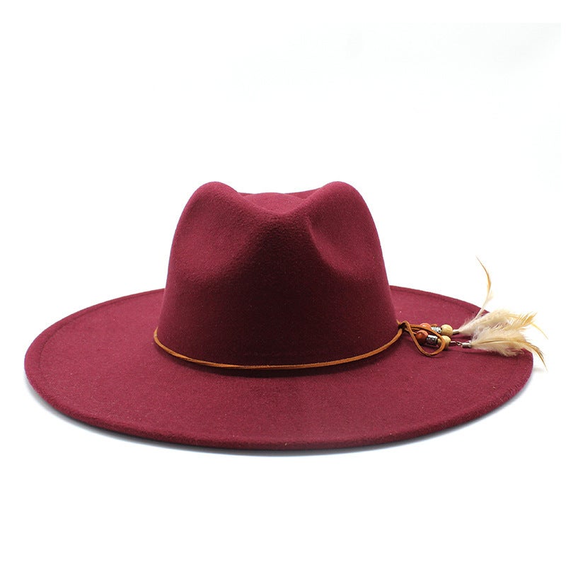Leopard Fedora Hat Unisex Leather Belt Couple JZ-008  Hat - Image 1