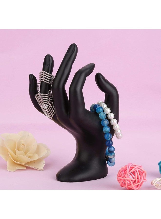 Hand Ring Display, Black Ok Hand Gestured Rings Display Stand Earrings Bracelet Holder Jewelry Organizers Showcase Black Hand Jewellery Stand Hand Mannequin For Rings Jewellery(resin)  - Image 2